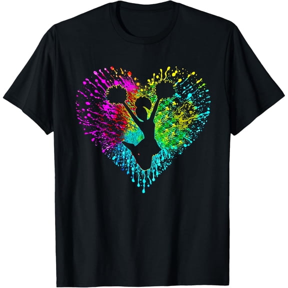 Retro Cheer Cheerleader Heart Tie Dye Girls Teens And Women T-Shirt