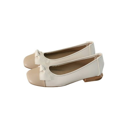 

Avamo Women Dress Shoe Comfort Flats Non-slip Loafers Ladies Casual Shoes Women s Lightweight Slip On Beige 9