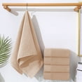 thumbnail image 1 of Juego de 5 toallitas blancas absorbentes reutilizables de 73 x 33 cm para piel sensible. Toalla de microfibra suave de secado rápido para limpieza facial (caqui)., 1 of 6
