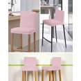 thumbnail image 5 of Pink Bar Stool Covers Set of 6, Grid Checkered Plaid Gingham Lattice Trellis Stretch Washable Bar Chair Covers with Backs, Removable Pub Counter Height Chair Cover for Kitchen Dining Room Cafe, 5 of 7