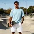 thumbnail image 5 of Heavyweight Thick Men's Sweat Shorts Baggy Sweatpants Mens Lounge SweatShorts White 2XL, 5 of 8