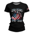 thumbnail image 3 of NMMUED Patriotic American Flag 250 Years of Freedom 4th of July Shirts Women Graphic Tee 1776-2026 Independence Day Comfortable Summer T-shirt Black L, 3 of 6