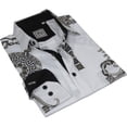 thumbnail image 3 of Men Sports Shirt by DE-NIKO Long Sleeves Fashion Print Soft Modal 2F008 White, 3 of 7