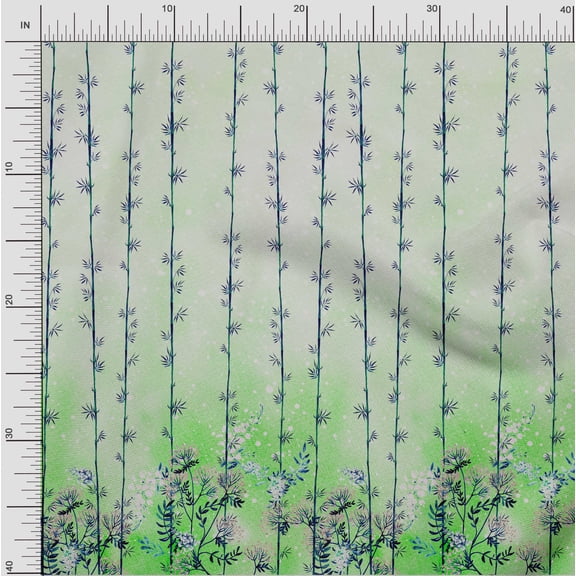 oneOone Cotton Flex Fabric Leaves & Flower Panel Decor Fabric Printed BTY 40 Inch Wide
