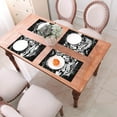 thumbnail image 6 of XMXT 4 Pcs PVC Woven Placemats, Tiger Animal Black Prints Stain Resistant Anti-Skid Place Mats for Dining Table, 12 x 18 inches, 6 of 6