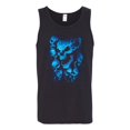 thumbnail image 2 of 3D Blue Skulls Trendy | Mens Fashion Graphic Tank Top, Black, Small, 2 of 4