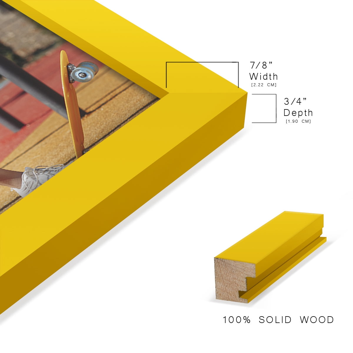 Modern Real Wood 11x14 inch Picture Frame in Yellow