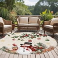 thumbnail image 4 of Large Round Rug 8Ft Washable Non-Slip, Rustic Christmas Snowman Circle Area Rugs for Living Room Bedroom, Xmas Snowflake Elk Tree Balls Indoor Floor Mats Carpet Runner for Home Decor, 4 of 8