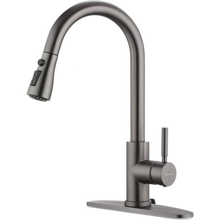 

Black stainless steel kitchen faucet with sprayer modern commercial single lever RV laundry sink faucet stainless steel sink faucet