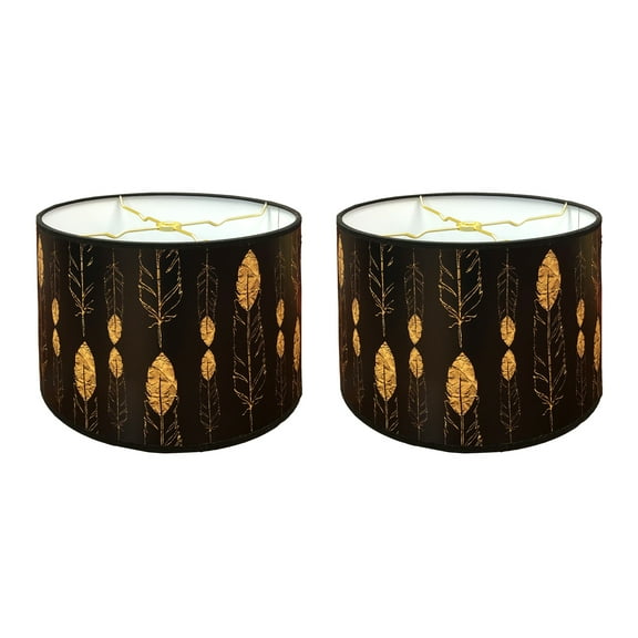 Royal Designs, Inc. Custom Handmade Hardback Shade, 10in, Feathered Forest - 2 Pk