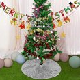 thumbnail image 3 of Falda de árbol AMZLOKAE con lentejuelas plateadas de 122 cm, decoración navideña, 3 of 7