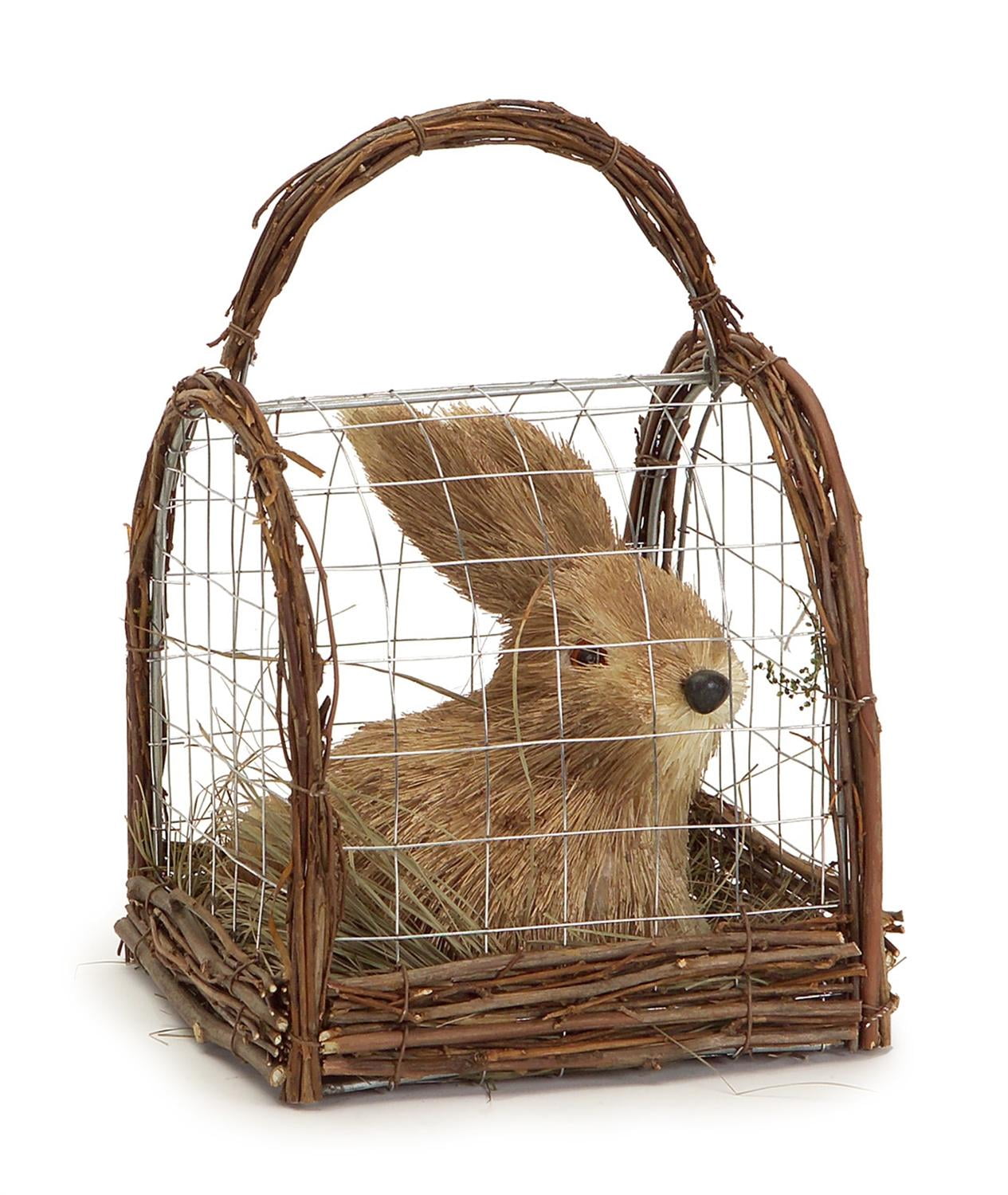 Pack of 6 Brown Bunny In a Cage Spring Easter Table Top Decorations 8" by Melrose