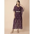 thumbnail image 1 of Indya Women's Purple Bandhani Printed Belted Kaftan Kurta, 1 of 6
