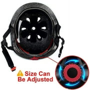 KAMUGO Helmets for Kids ,Black Helmet Knee Pads and Elbow Pads for Kids