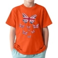 thumbnail image 1 of TAIAOJING T-Shirts Polyvalents Garçon Fille Imprimé Papillon Manches Courtes Col Rond T-Shirts Drapeau Élégant Coupe Décontractée Léger Usage Quotidien, 1 of 3