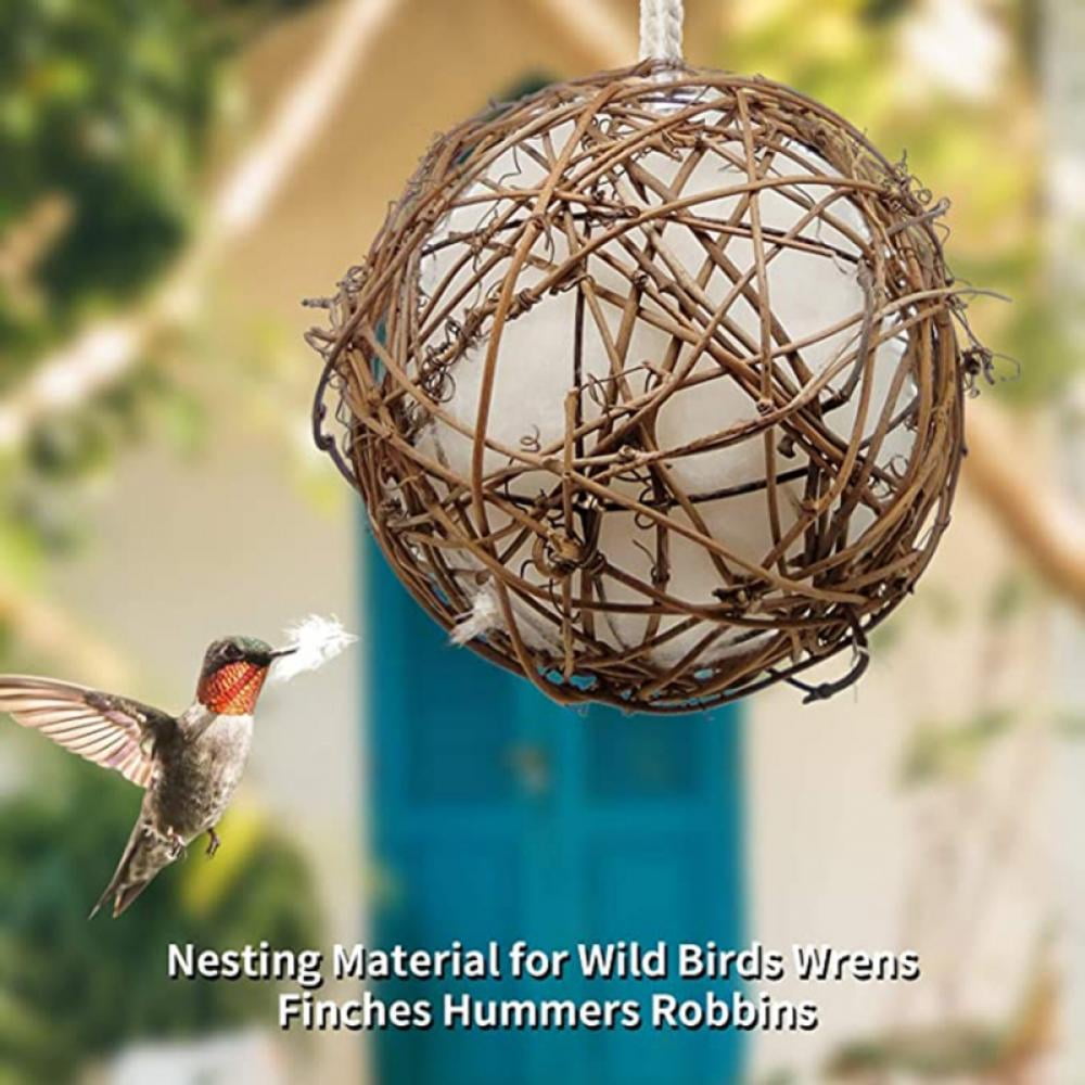 HUM-Maker™ TUBE Organic Cotton Nesting Material Holder for Hummingbirds w Window 