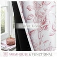 thumbnail image 4 of Floral  Blackout Curtains 84 Inches Long 2 Panels for Bedroom Living Room Pink White Farmhouse Dusty Rose Flower Patterned Room Darkening Thermal Grommet Window Treatments Drapes, 50X84, 4 of 9