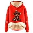 thumbnail image 1 of Chandail en Molleton Grande Taille, Sweat à Capuche Doublé Imprimé Vache Mignon Mode Décontractée Manches Longues pour Confort Confortable, Chandail en Molleton Col Rond Femmes, Taille : TG, 1 of 5