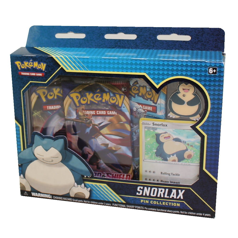 Pokemon Cards - Pin Collection Box - SNORLAX (3 Packs, 1 Foil & 1