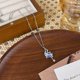 thumbnail image 3 of Wartleves Collar con colgante en forma de luna y estrella, circonita, plata, joyería para mujer 2024, 3 of 7