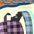 thumbnail image 5 of Purple and Black Checkered Pattern 17" School Backpacks for Teens,Waterproof Oxford Fabric,S-Shape Padded Straps for School,Travel,Hiking,Camping, 5 of 6