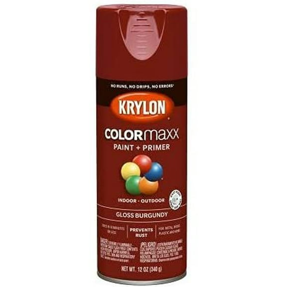 Krylon K05508007 12 Oz Burgundy Gloss Colormaxx Spray Paint