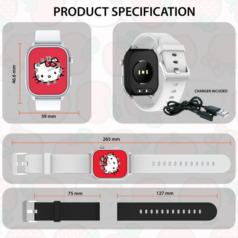 Hello Kitty iTime Digital Adult 46mm Smart Watch with White and