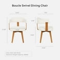 thumbnail image 6 of EYYTHUNG Swivel Dining Chairs Set of 4, Mid Century Modern Boucle Dining Chairs with Arms and Wood Legs, Upholstered Kitchen Chairs, White and Natural Oak, 6 of 6