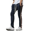thumbnail image 2 of Ma Croix Mens Track Pants Tricolor Striped Skinny Fit Stretch Elastic Slim Trouser, 2 of 6