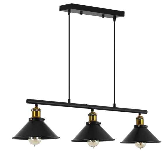 3-Light Modern Kitchen Island Lighting, Farmhouse Adjustable Height Hanging Pendant Lighting for pool table