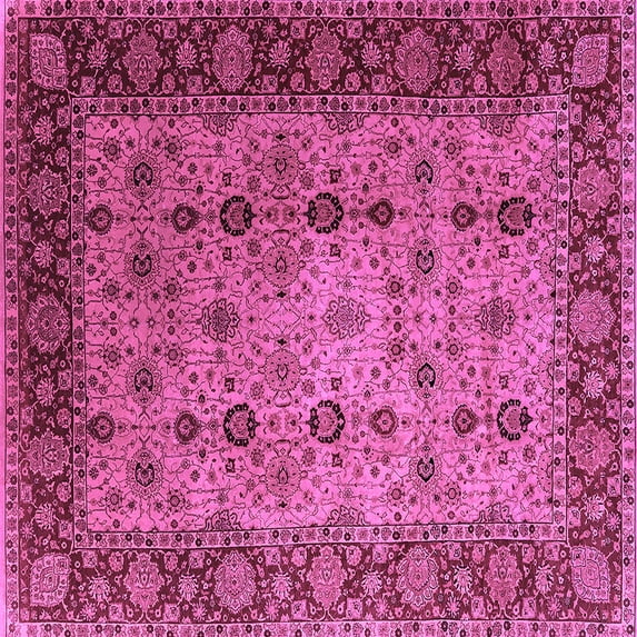 Ahgly Company Indoor Square Oriental Purple Traditional Area Rugs, 6' Square