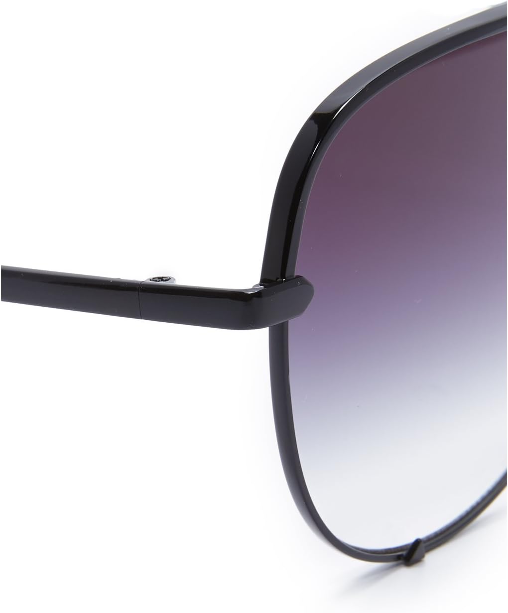 Quay Australia High Key Aviator Sunglasses, Black/Smoke Fade