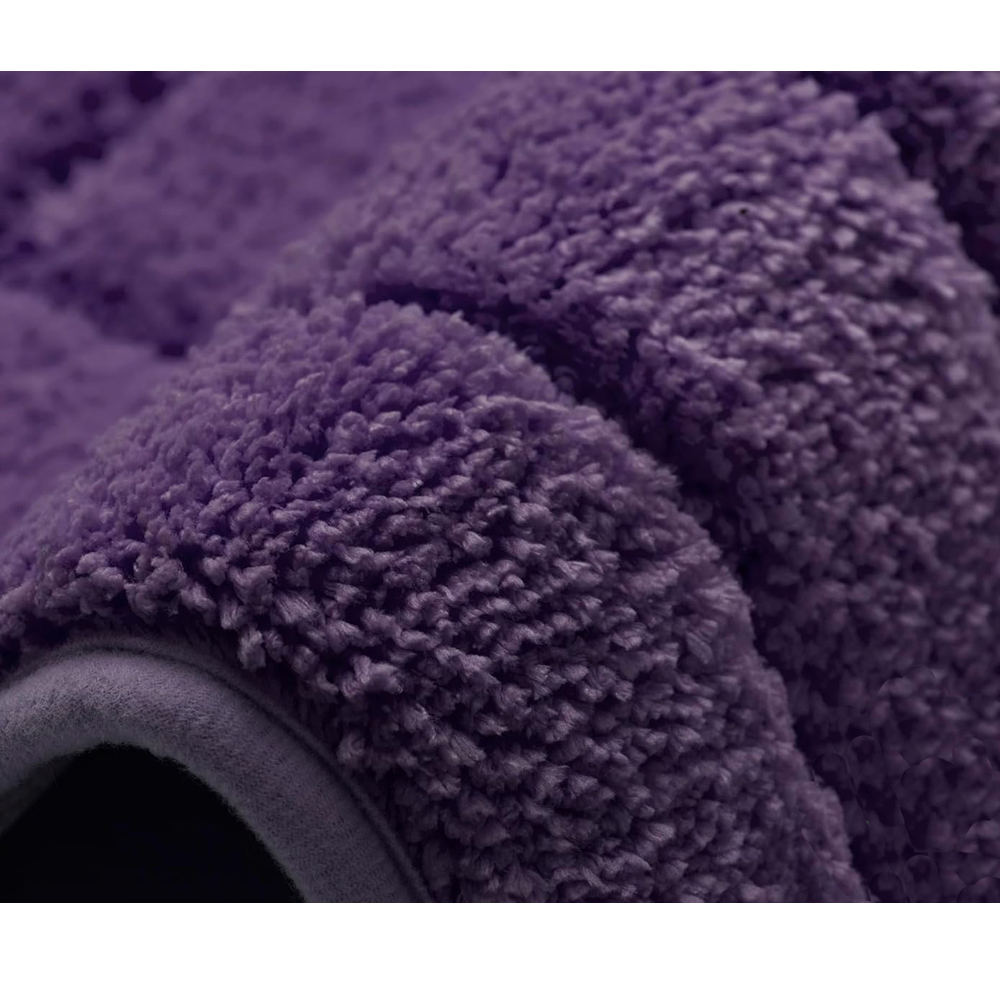 FUDAKUNA Bathroom Rug Fluffy Purple 15.7 x 23.6" Modern Geometric Absorbent Plush Bath Rugs Machine Washable