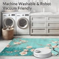 thumbnail image 5 of ODIKA 3'x5' Machine Washable Non-Slip Area Rug, Floral Cherry Blossom with Artistic Branch High Traffic Rug with Pad, Blue, 100593, 5 of 8
