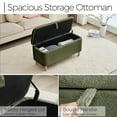 thumbnail image 3 of 39.3" Length Storage Ottoman Bench for Living Room,Green Bedroom Bench with Entryway Storage Rectangular Boucle Foot Rest Stool Padded Seat, 3 of 9