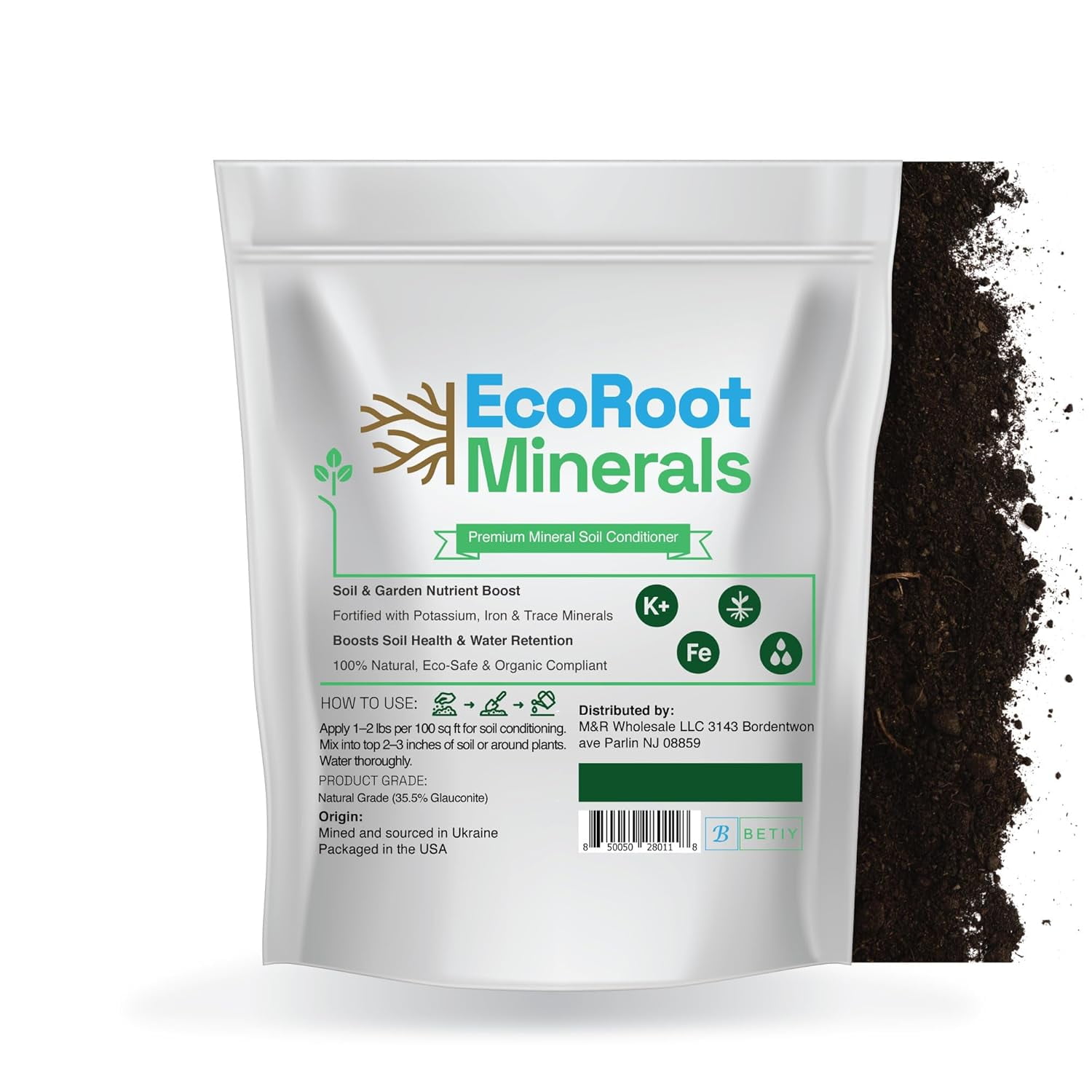 Greensand Soil Conditioner – Organic Fertilizer Natural Amendment for Garden, Lawn & Plants – Boosts Structure & Moisture Retention – High in Potassium & Iron (5LB)
