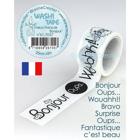 Washi Tape French Words 1 “Bonjour…” 25mm X5m