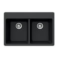 thumbnail image 4 of Houzer M-200-MIDNITE 33" x 22" x 9.5" Midnite Granite Topmount 50/50 Double Bowl Kitchen Sink, 4 of 9