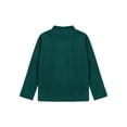 thumbnail image 4 of Moggemol Boys Girls Stretchy Warm Fleece Thermal Underwear Top Long Sleeve Mock Neck T-Shirt Base Green 110, 4 of 6