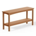 thumbnail image 5 of WestinTrends 55" Outdoor Patio HDPE Adirondack 2-Tier Shelf Console Table, Teak, 5 of 16