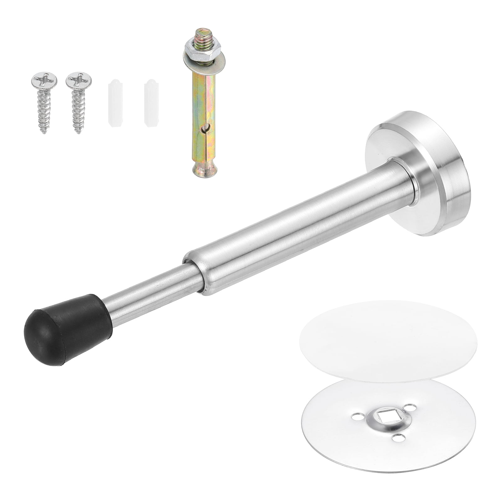 Uxcell 6 Magnetic Door Stoppers Adjustable Door Stops Bumper Stainless Steel Wall Protector for Bottom Top of Door Home Office Silver