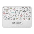 thumbnail image 1 of JSDART Pink Rainbow Unicorn and Magic Cute Kid Doodle Doormat Floor Rug Bath Mat 30x18 inch, 1 of 1