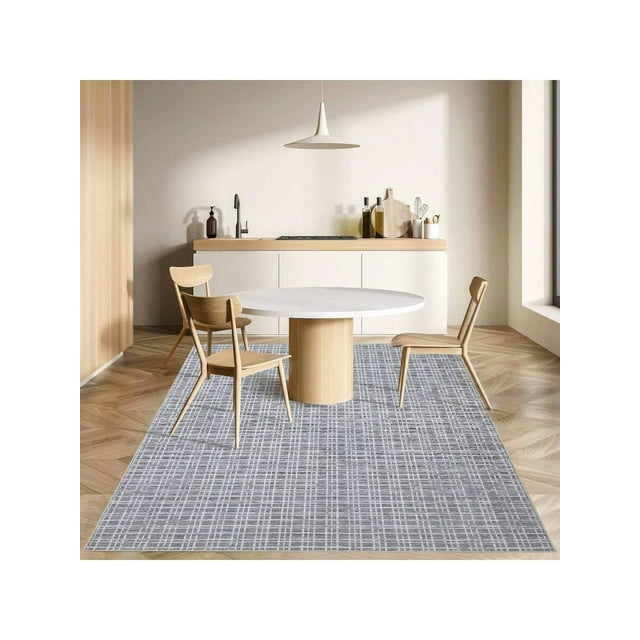Modern Plaid Area Rug, 2*3ft/2*6ft/3*5ft/4*6ft/5*7ft/6*9ft/8*10ft/9*12ft/10*13ft Washable Rug Indoor Contemporary Non Slip Rug Soft Comfy Non-Shedding Floor Carpet Low Pile Foldable Thin Rug