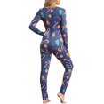 thumbnail image 4 of Gvmfive Christmas Women Loungewear Pajamas Long Sleeve Button Down Jumpsuit Sleepwear Plus Size, 4 of 7