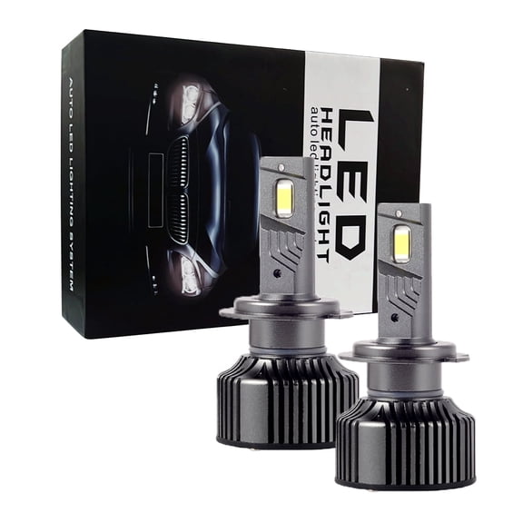 HUAYEYC L6 H7 LED Headlight Bulbs, 20000LM Super Bright, H7 Led Fog Light, 8500K Cool White, for Cars, Motorcycles, Plug and Play, Pack of 2