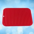 thumbnail image 4 of Wave Pattern Insulation Mat Kitchen Storage Dish Cup Drying Rack Holder Drainer Dryer Tray Tableware Water Drainning Tool(Red), 4 of 4