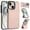 Rosegold, variant on Allytechgroup Wallet Case for iPhone 14 with Credit Card Slot, PU Leatehr Phone Case with Stand RFID Blocking Shockproof Back Cover for iPhone 14 for Women Men, Black