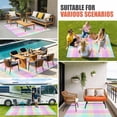 thumbnail image 4 of Pink Blue Outdoor Rug for Patio/Deck/Porch, Non-Slip Large Area Rug 5 x 8 Ft, Buffalo Plaid Checker Modern Gingham Lattice Indoor Outdoor Rugs Washable Area Rugs, Reversible Camping Rug Carpet Runner, 4 of 8
