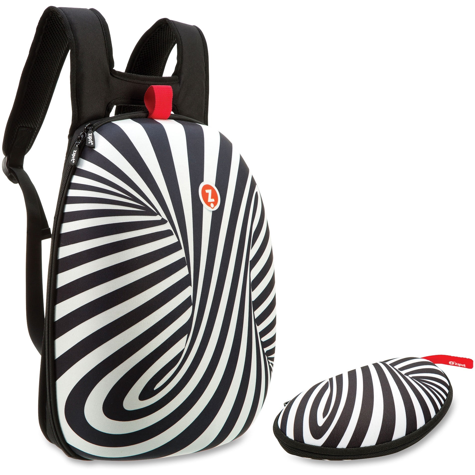 ZIPIT - ZITZSHLBWSSPR, Black/White Swirls Shell Backpack Set, 1, Black ...