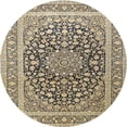 thumbnail image 1 of Ahgly Company Indoor Round Traditional Brown Medallion Area Rugs, 4' Round, 1 of 6